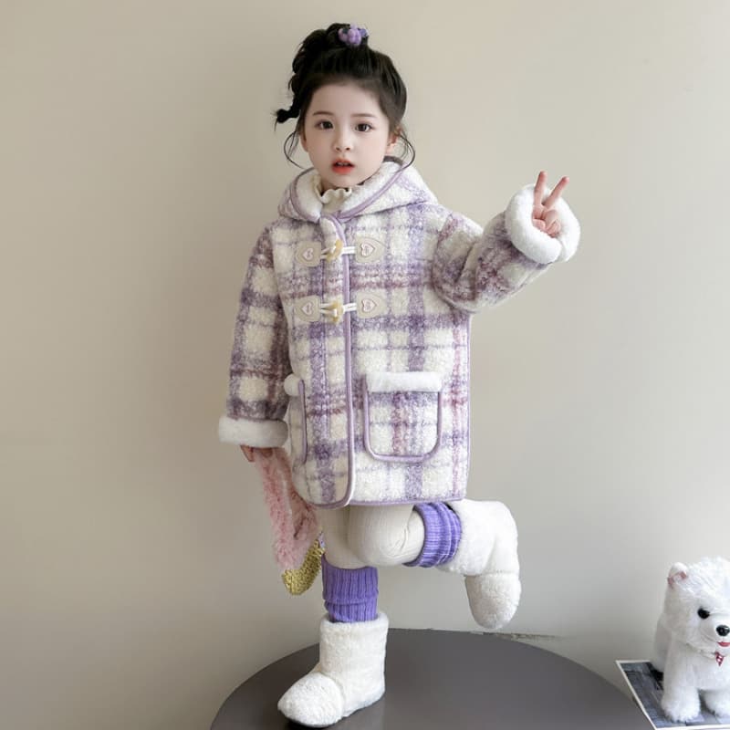 Girls Coat Autumn Winter 2025 New Fashionable Baby Woolen Coat Children Winter Outerwear Stylish