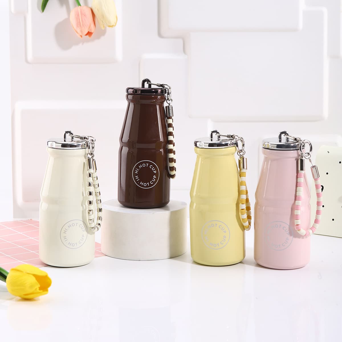High-Appearance Retro Direct-Drink Milk Cup Creative Carrying Rope Portable Coffee Cup 316 Stainless Steel Vacuum Insulated Cup