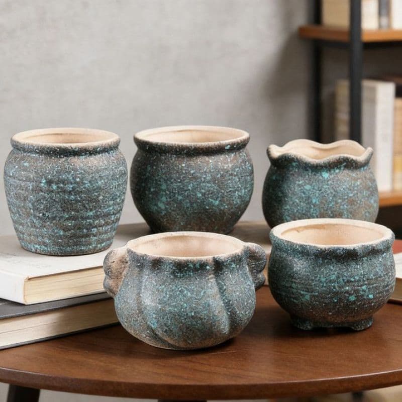Succulent Ceramic Flower Pot Colorful Hand-Painted Pottery Durable Breathable Home Desktop Cute Multiple Styles Small Succulent Planter