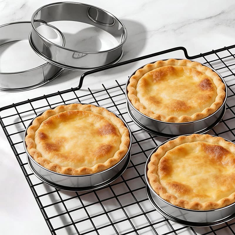 In Stock Thickened Double-Rolled Edge Stainless Steel Round Mousse Ring Tart Mold French Scone Ring Tart Mold Cookie Cake