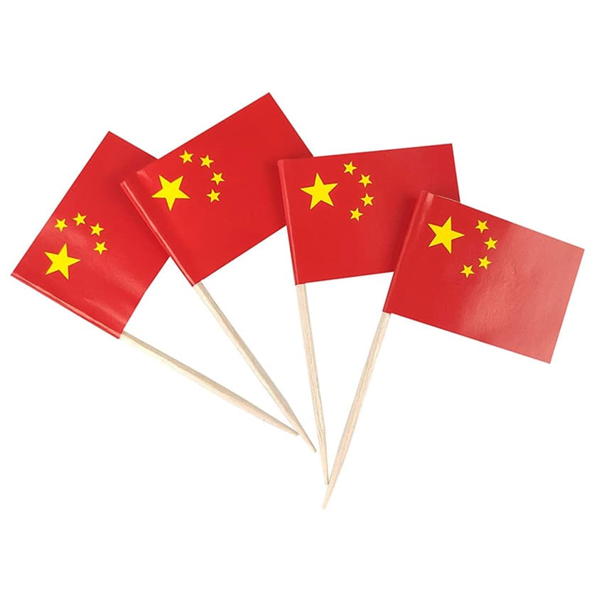 Asian flag picks, toothpick flags, cake flags, cocktail picks, fruit decoration picks, steak inserts, flag printing LOGO