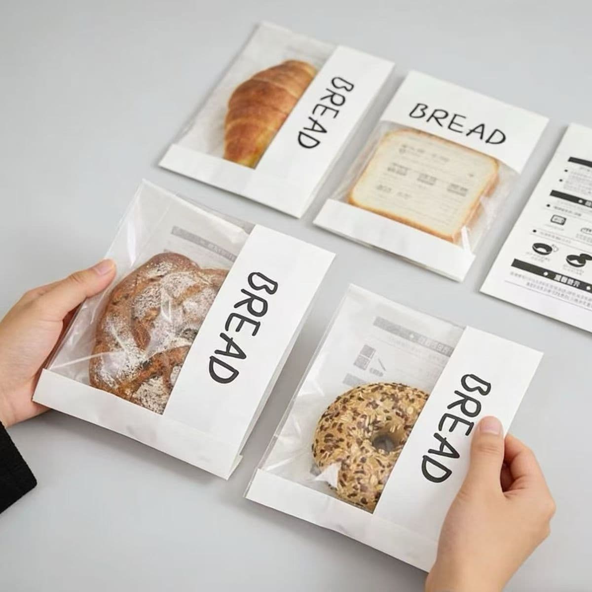White English Bagel Packaging Bag Bread Bag European Bread Sliced Toast Sandwich Packing Bag