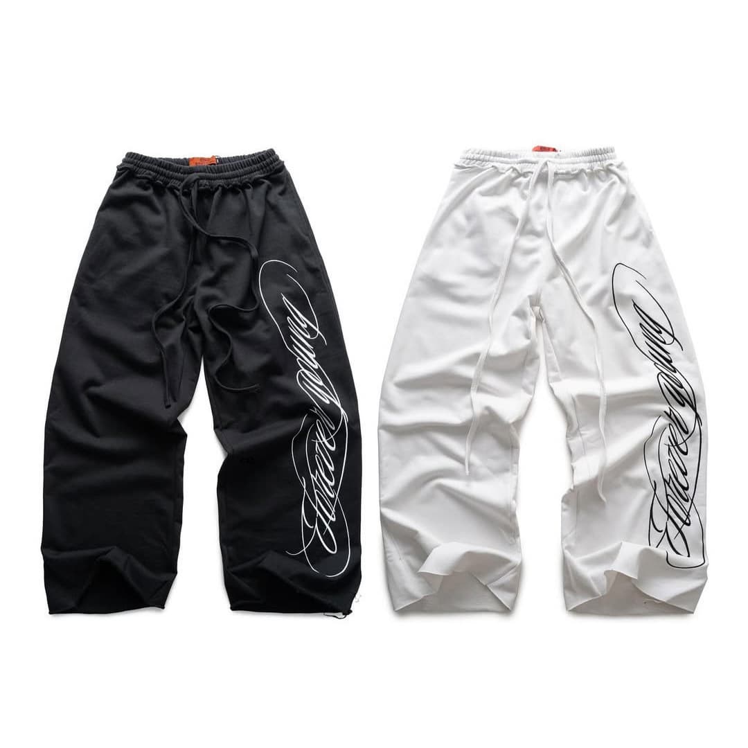 2025 New Export Cross-Border Trendy Brand Design Printed Unisex Sweatpants European and American Retro Long Pants Kada Clothing