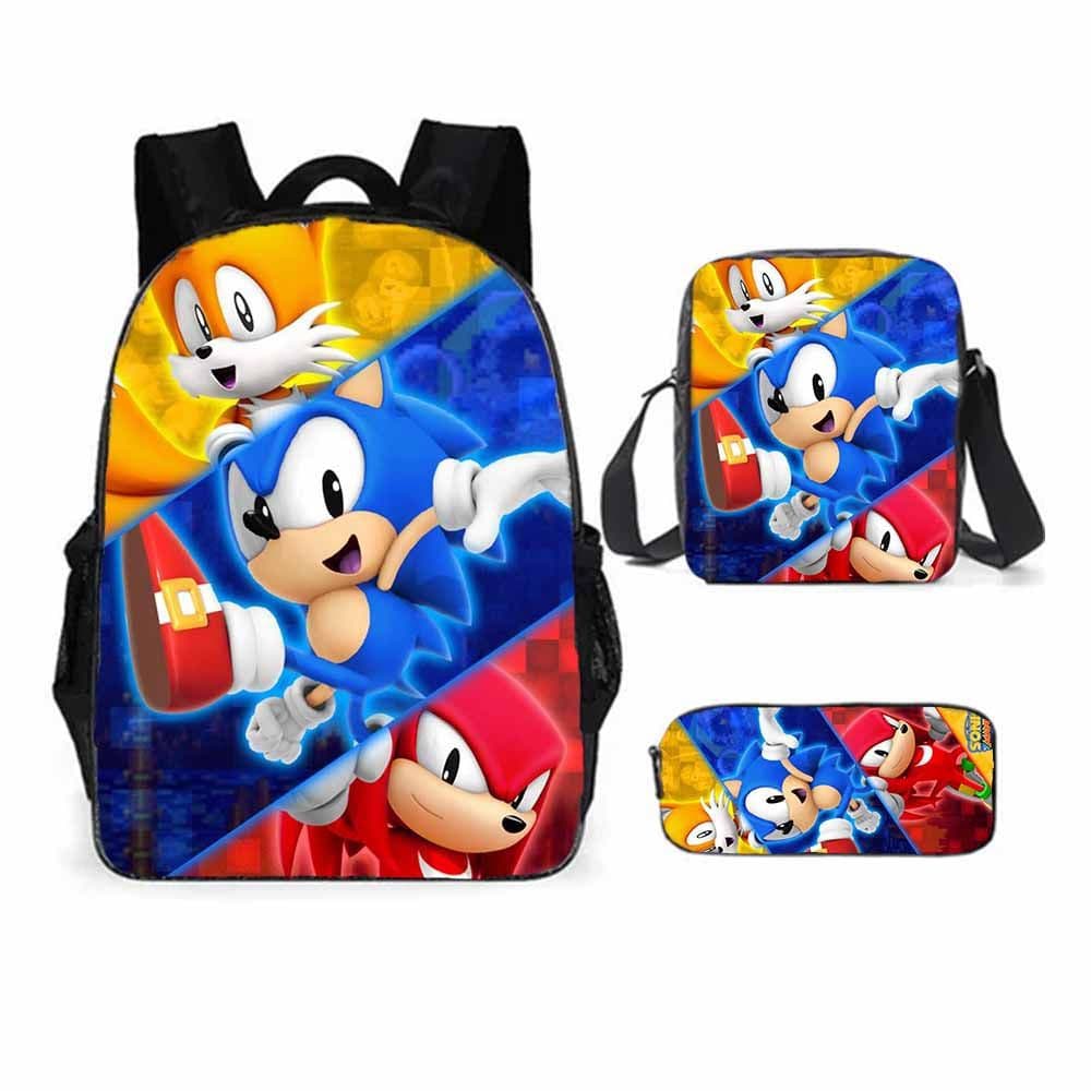 Sonic SONIC customized cross-border animation cartoon children's student schoolbag backpack shoulder bag pencil case