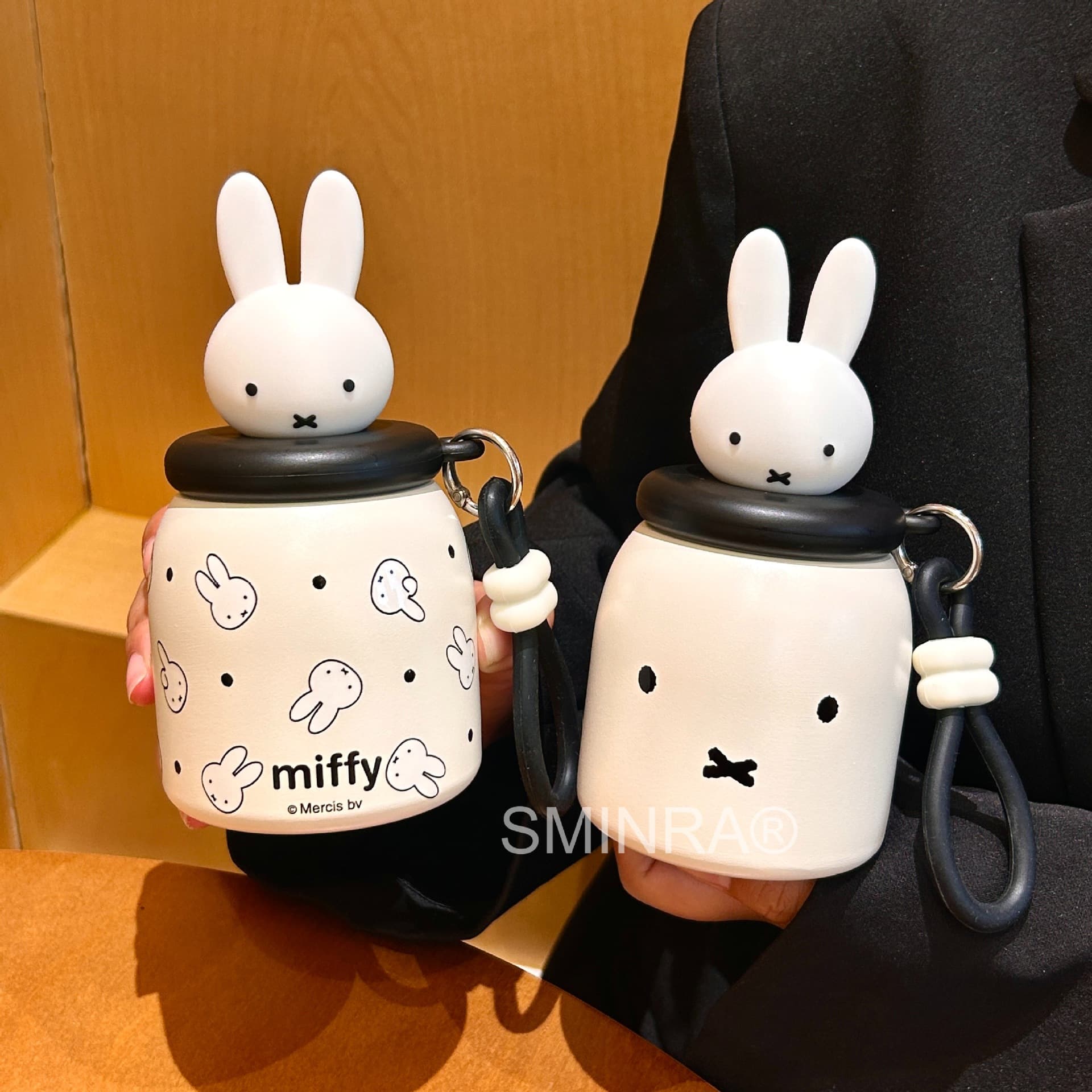 Miffy Thermos Cup Genuine Mini Cute Pocket Straw Cup Girls Students Children Portable Small Water Cup with Handle