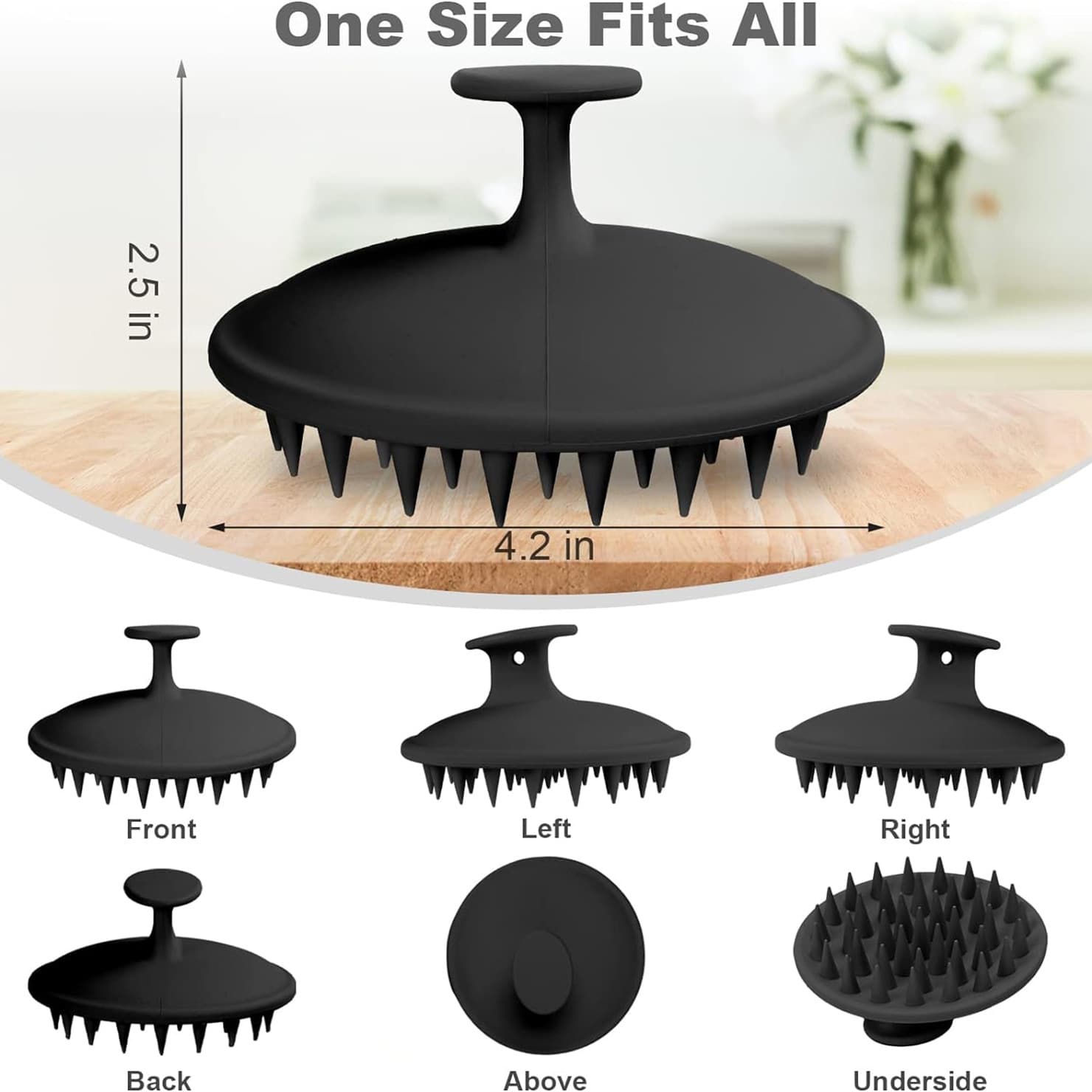 Factory new product pure silicone large round shampoo brush massage silicone hair comb head fatigue relief large massage brush