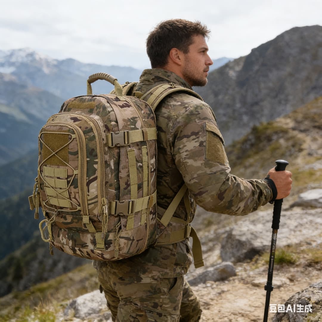 Outdoor Backpack Military Tactical Hiking Backpack Large Capacity Double Shoulder Combat Backpack Wholesale Bags Export Hot Selling