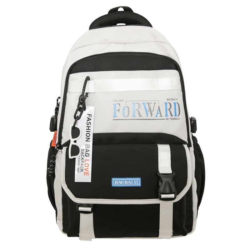 Korean style, Instagram-worthy, Japanese style, large capacity backpack, simple color blocking, versatile, suitable for junior high, high school, and college students, double-shoulder travel backpack.