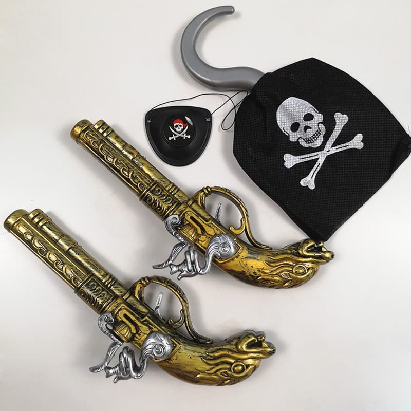 Halloween pirate eye mask children's cosplay dress up Pirates of the Caribbean gun pirate hook simulation weapon toy