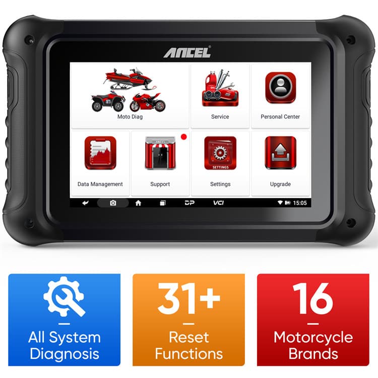 ANCEL MT700 Motorcycle Full System Diagnostic Tool Overseas Version Vehicle Health Monitor Motorcycle Maintenance Equipment