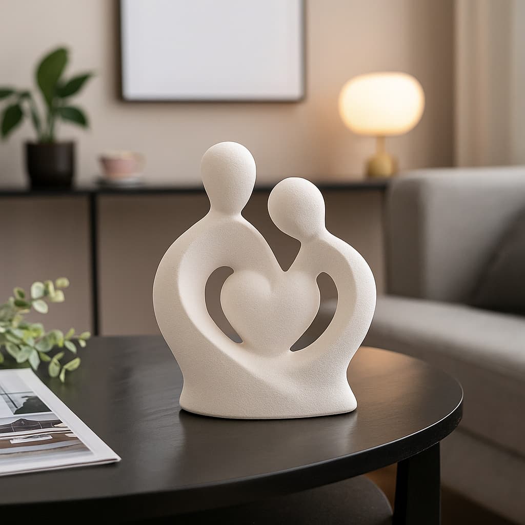 Cross-Border Couple Desktop Ornaments Abstract Character Hug Sculpture Home Living Room Bedroom Entrance Ceramic Crafts