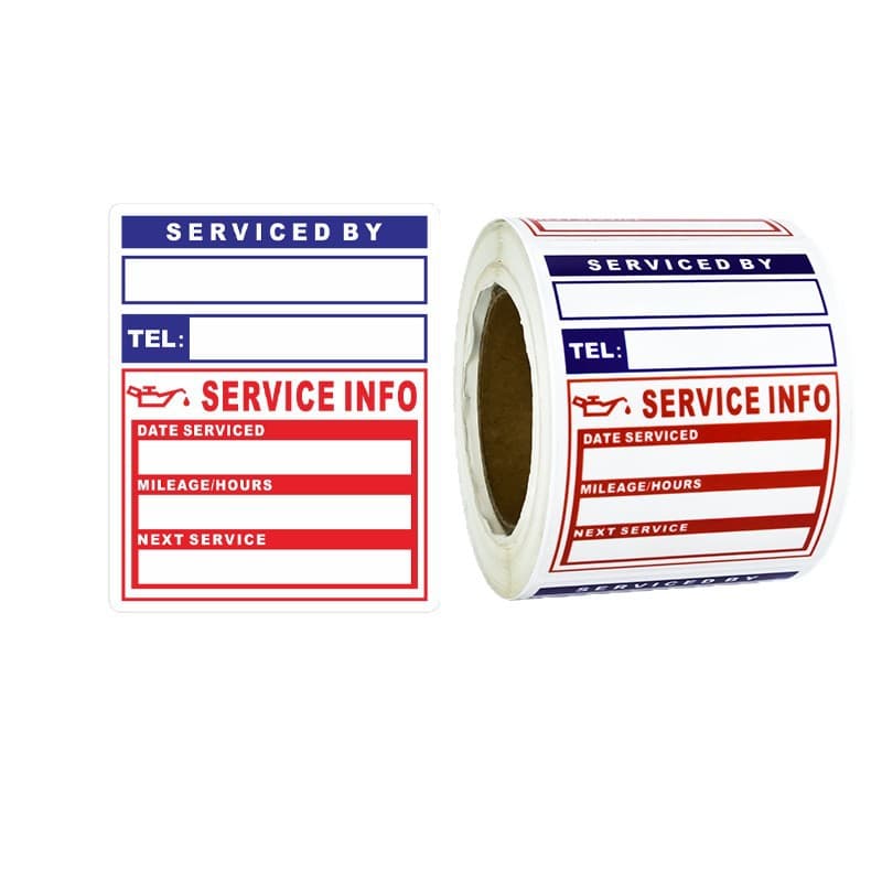 Oil Change Sticker 600 Sheets per Roll Maintenance Reminder Sticker - Premium Clear Static Cling Removable Sticker