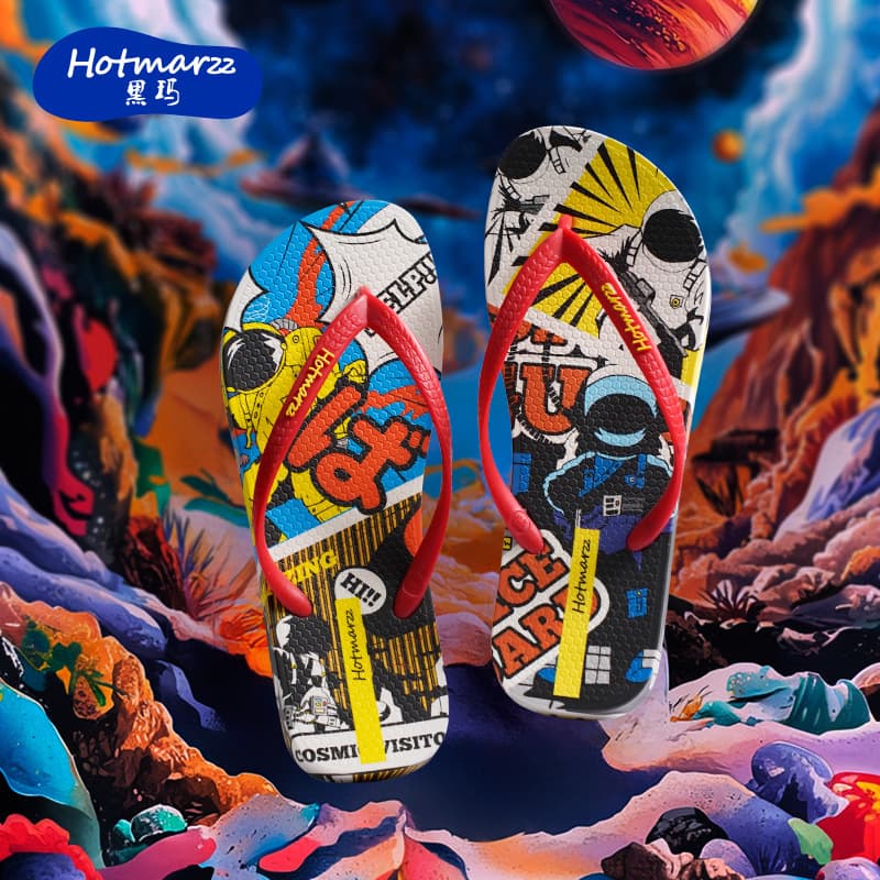 Hotmarzz Black Agate Children's Cute Cartoon Flip Flops Non-Slip Cool Boy Slippers Toddler Bathroom Thong Sandals