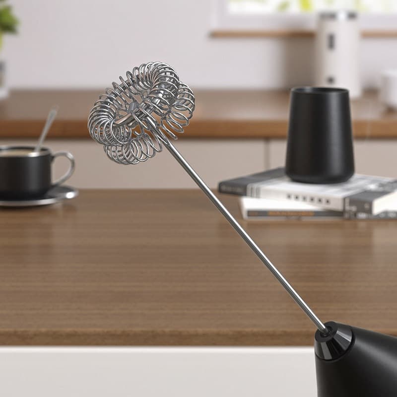 Electric Coffee Frother Stirrer, Rechargeable, Handheld Milk Frother with Lid, Household Storage