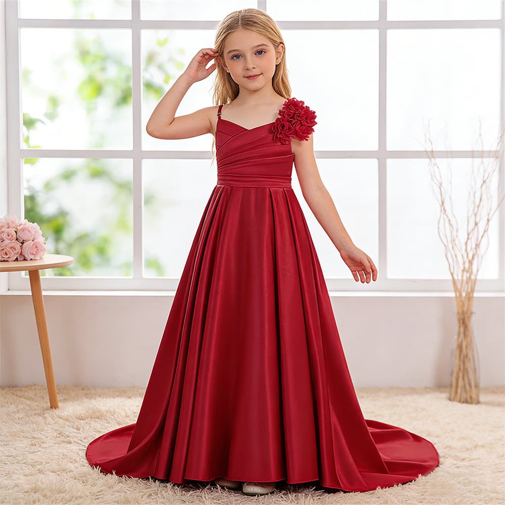 Amazon 4-17 Years Old Long Train Dress for Host, Violin, Piano Performance Gown, Birthday Party Evening Dress
