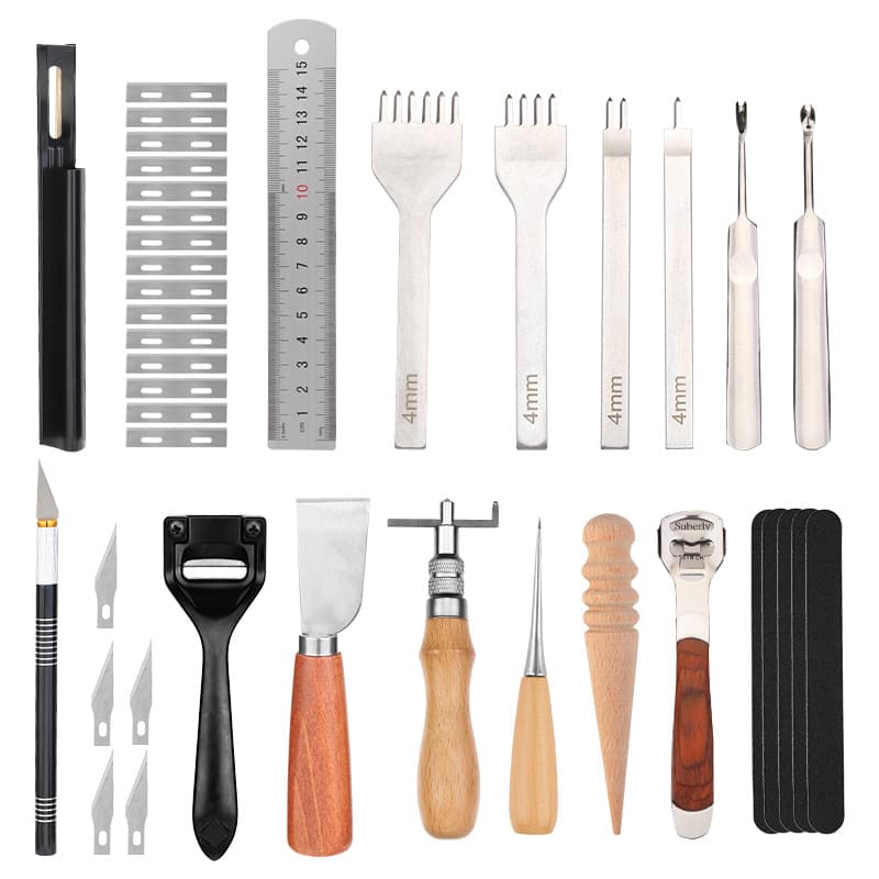 Direct supply from the source DIY leather craft tools, handmade leather goods making combination set, handmade leather craft combination