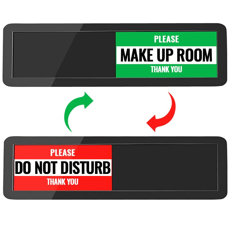 Room Service Sign, Sliding Status Indicator for Hotel Rooms and Meeting Areas, Do Not Disturb and Welcome Signs