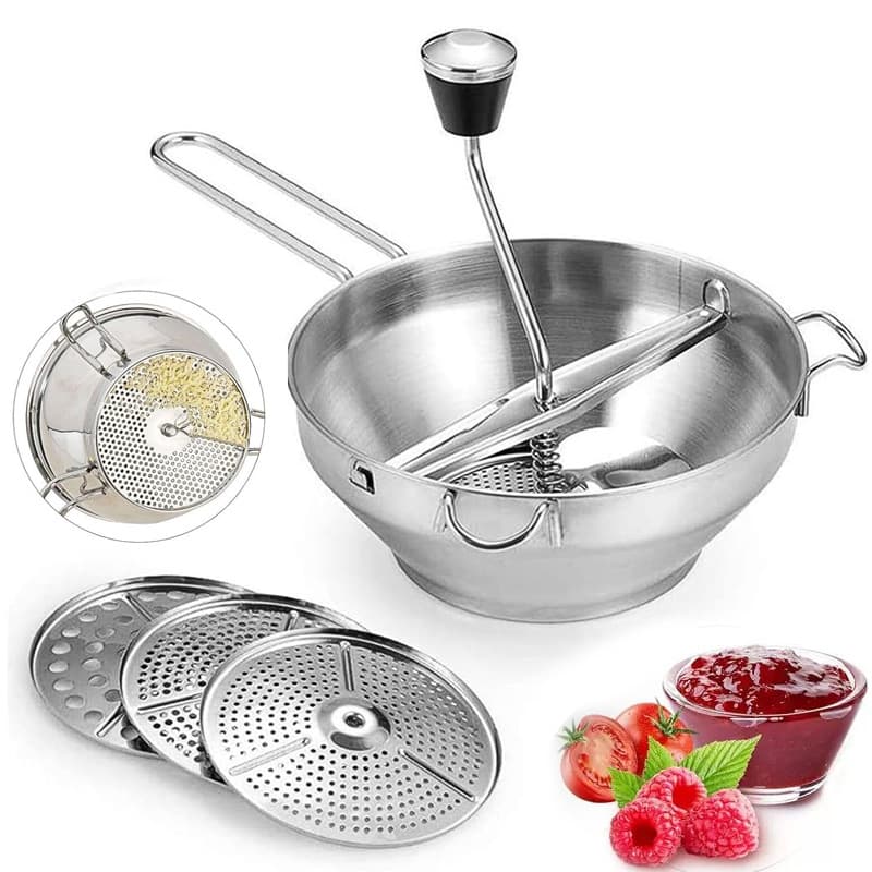 Stainless Steel Jam Grinder Food Mixer Potato Masher Potato Crusher Food Mill for Home Use