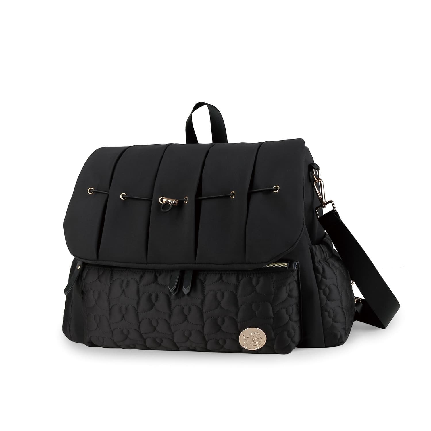 New quilted embroidered double shoulder mommy bag, large capacity dry and wet separation mother and baby bag, multi-functional mommy bag for mother and baby outings