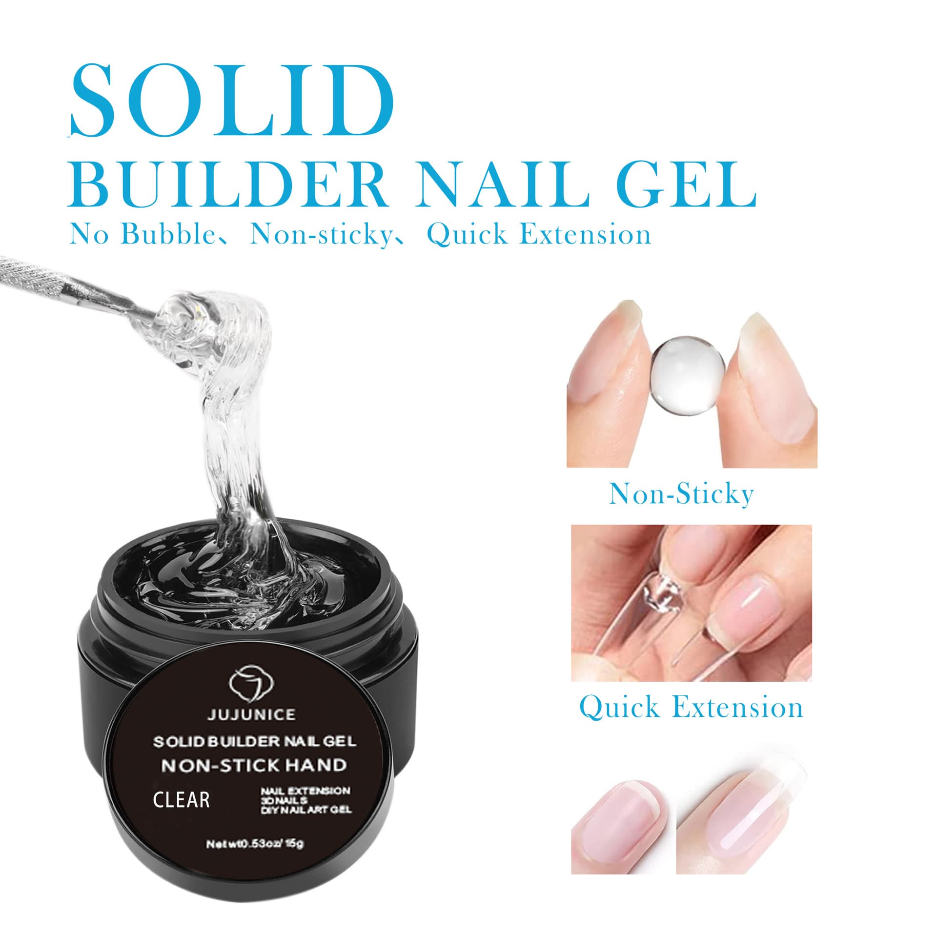 Zizi International Nail Solid Patch Gel, Shaping Gel, Free Resin, Nail-Friendly, Light-Cured Soft Gel, Full Coverage