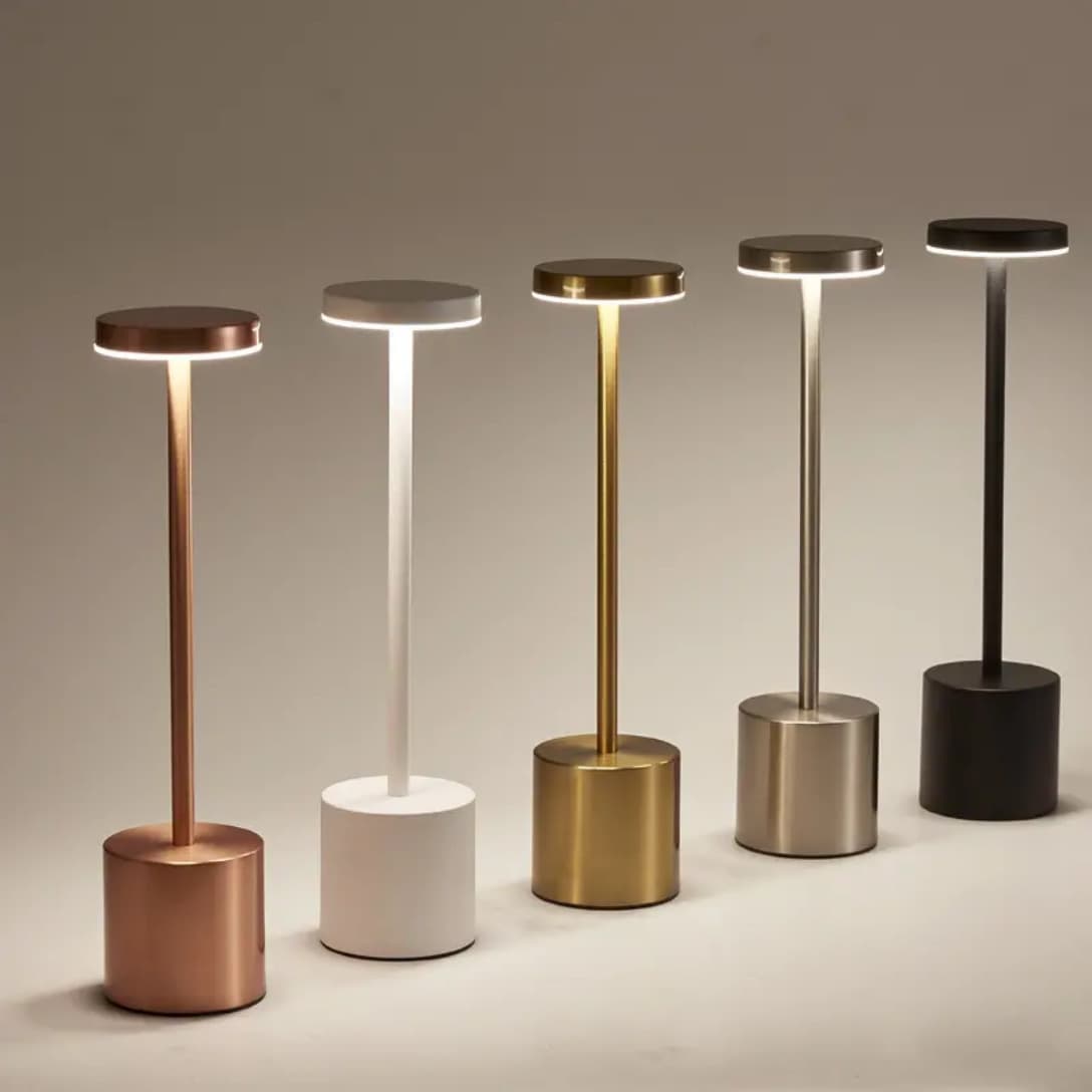 Nordic Copper/Black I-shaped Desk Lamp USB Charging Touch LED Artistic Atmosphere Decorative Dimmable Bedside Table Lamp