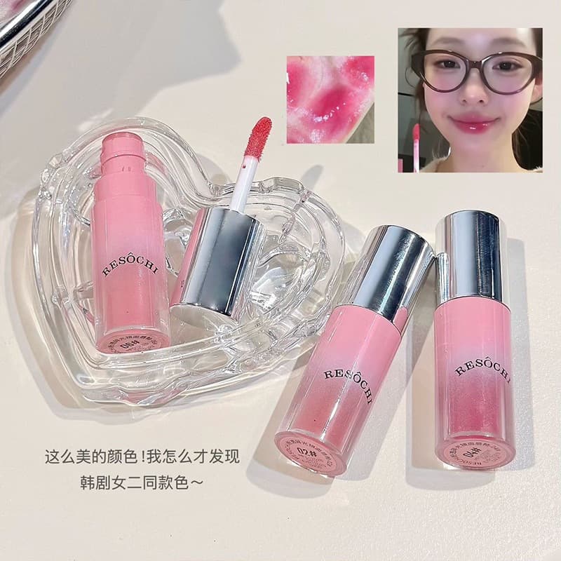 RESOCHI Pink Translucent Shimmer Mirror Lip Gloss Korean Style Pure & Youthful Waterlight Glass Lips Easy Color Lipstick Wholesale