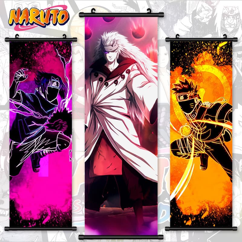High Definition Naruto Anime Characters Naruto Sasuke Poster Otaku Decoration Hanging Scroll