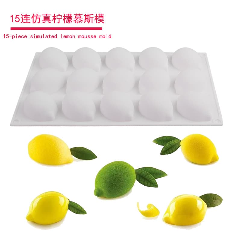 New 15-Cavity Lemon Fruit French Mousse Mold DIY Chocolate Filled Dessert Silicone Mold Soap Mold