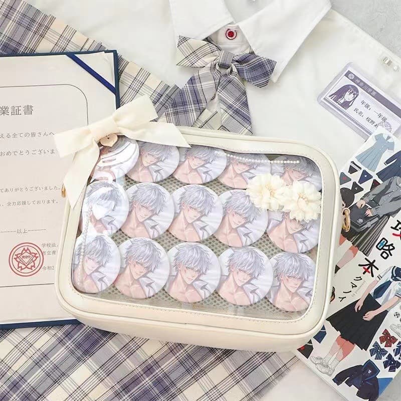 2025 Anime Convention Ita Bag, Crossbody Single Shoulder PU Ita Bag, Uniform Bag, Japanese Lolita Badge Display Transparent Ita Bag