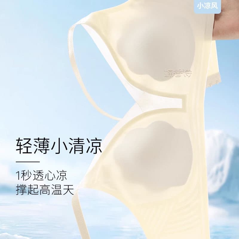 Seamless Ultra-Thin Bra Women's Large Bust Illusion Small Bust Push-Up Comfortable Nylon Rabbit Ear Underwear Breathable
