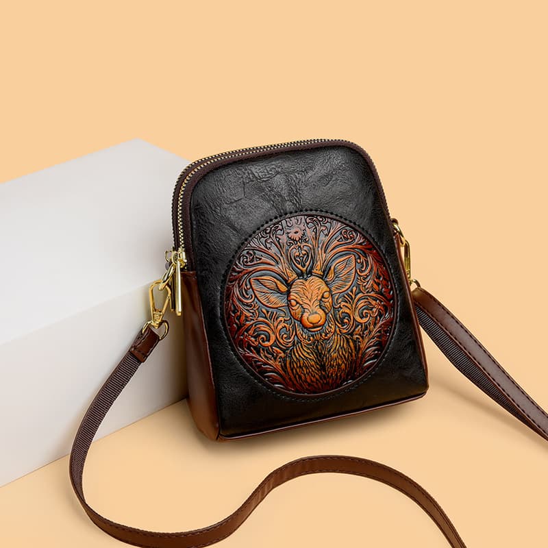 Crossbody Phone Bag 2025 New Casual Women's Shoulder Bag Crossbody Chinese Retro Small Square Phone Bag