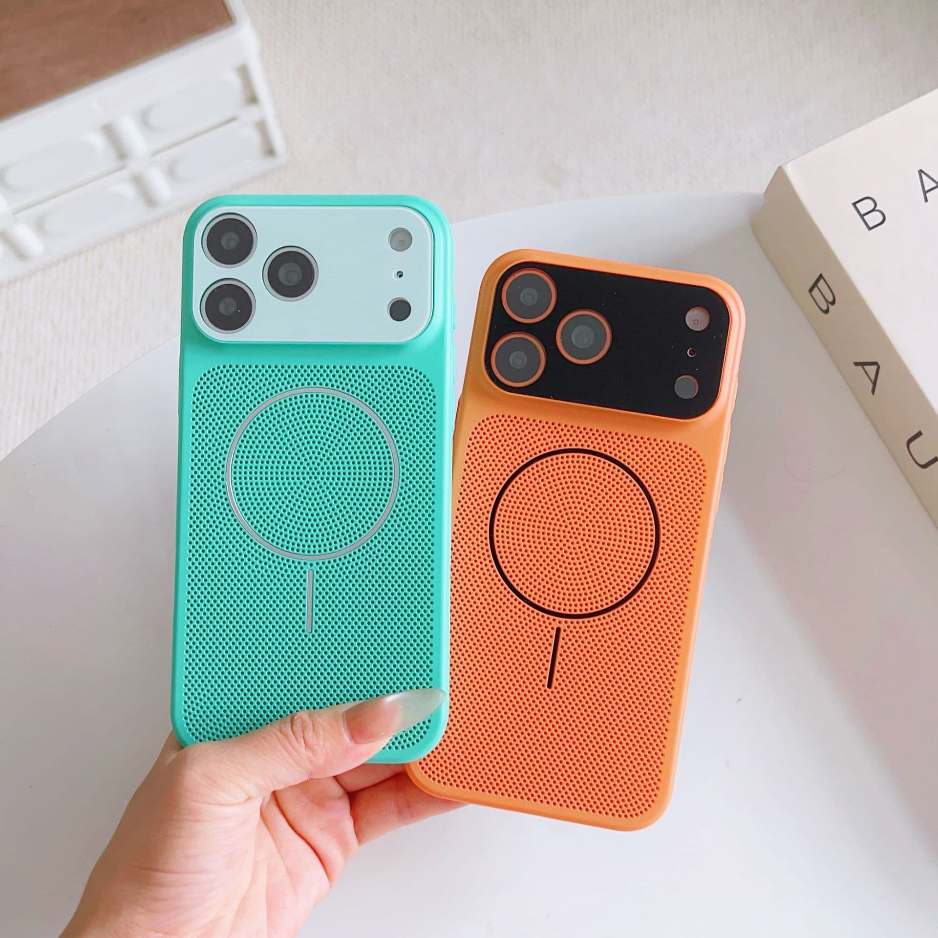 Compatible with iPhone 17 Dopamine Color Heat Dissipation Magnetic Case, Apple 16 Contrast Color Full Coverage 15 Drop-Proof Personalized Protective Cover