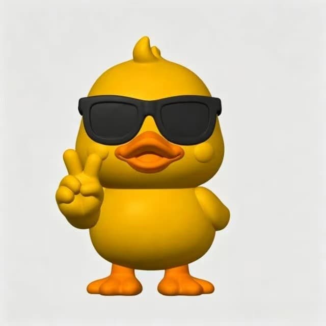 Cross-border 3D Printed Little Yellow Duck Car Ornament Small Angry Duck Cartoon Desktop Figurine Creative Funny