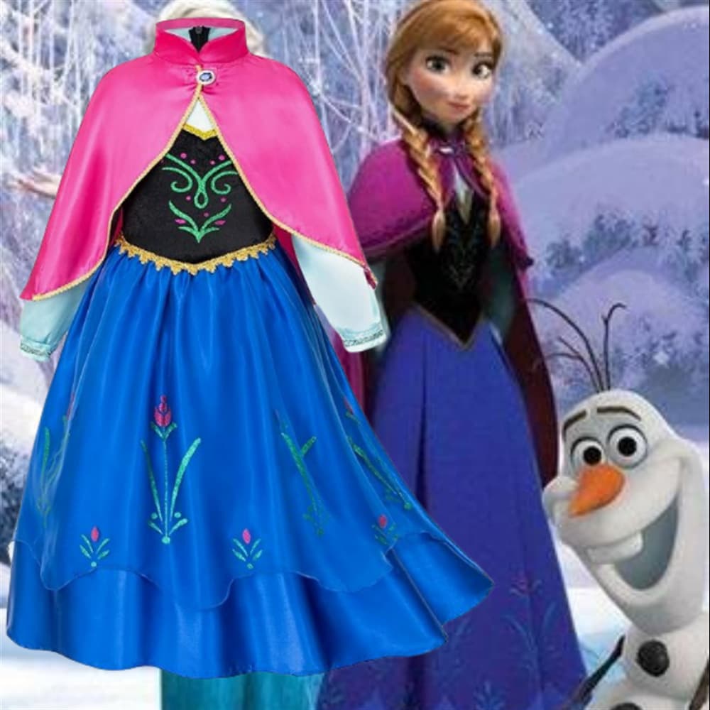 Frozen Cosplay Anna Dress Princess Dress Frozen Anna Kidsren's Dress Performance Suit