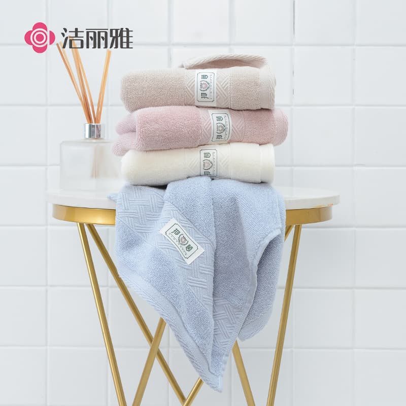Grace Antibacterial Towel, Pure Cotton Soft and Absorbent, Summer Lightweight Adult Household All-Cotton Solid Color Towel 9502