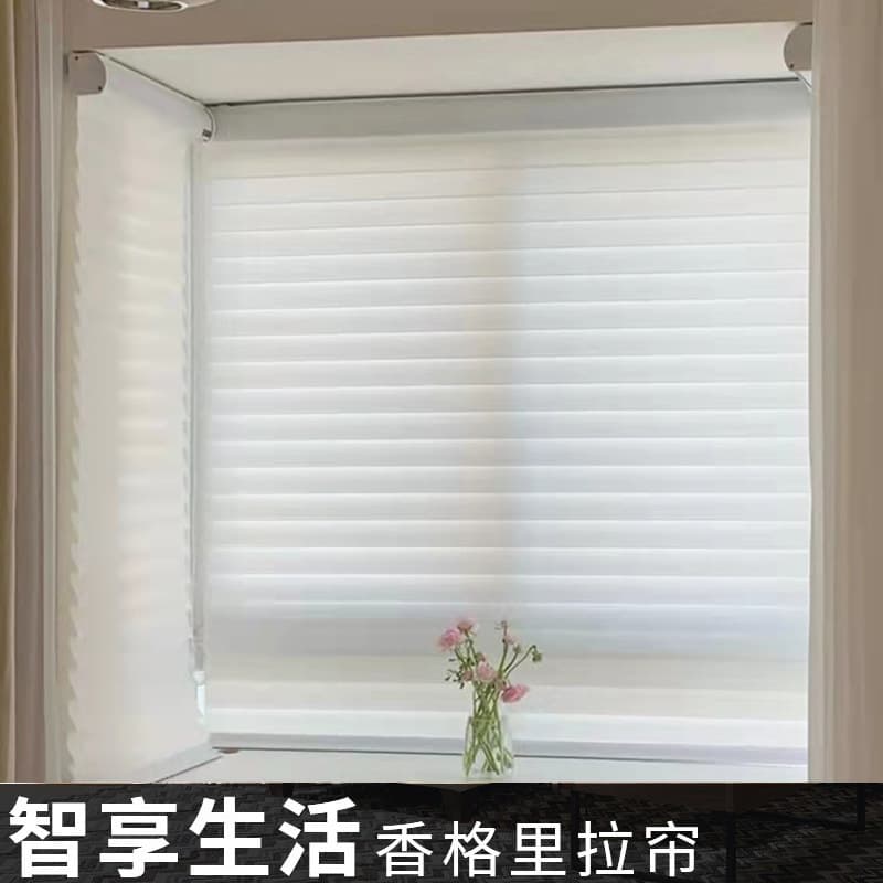 Shangri-La Blinds Soft Sheer Curtain, Living Room Blackout Roller Blind for Bathroom/Study/Bedroom/Balcony with Heat & UV Protection