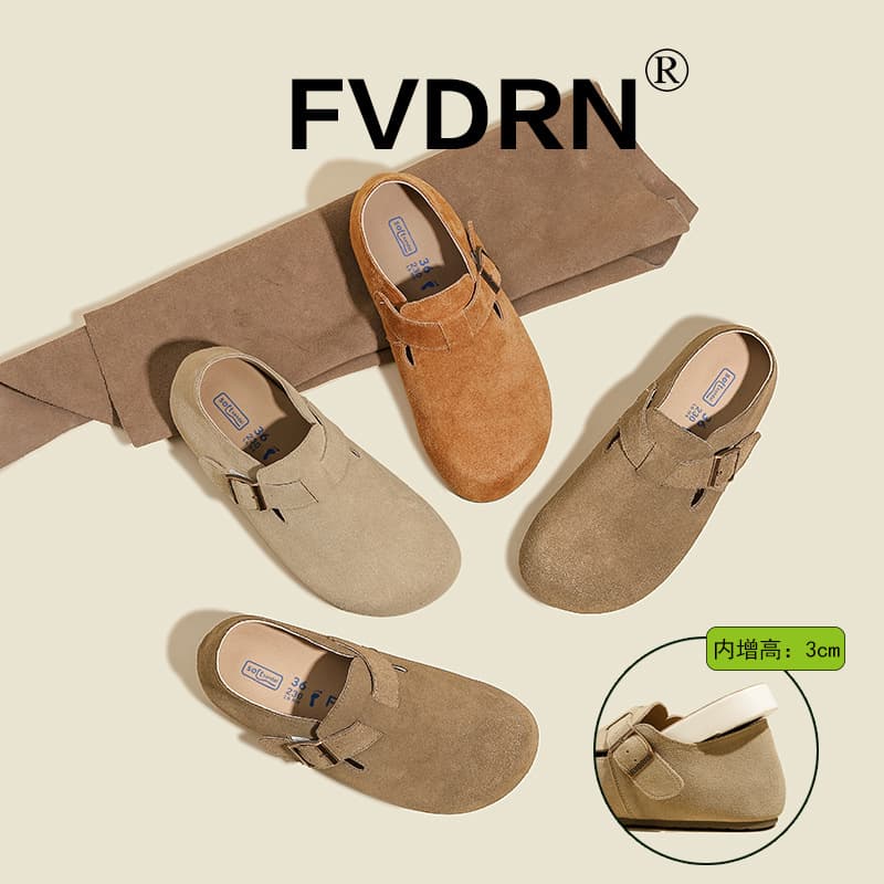 Full Genuine Leather Version~2026 Autumn Winter New Birkenstock Shoes Full Toe-Cap Thick Sole Inner Height Increase Birkenstock Clogs Evening Shoes