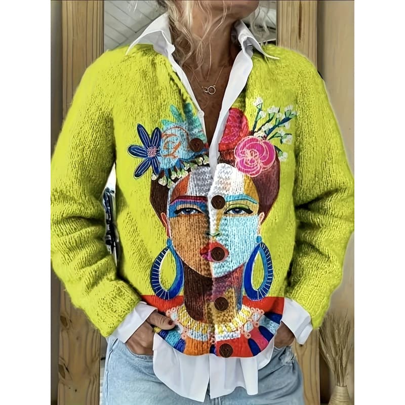 2026 New Cross-border Drop Shipping Vibrant Cardigan with 3D Face Print