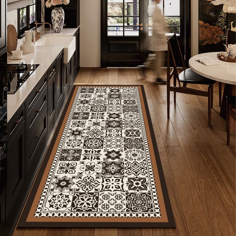 Kitchen floor mat, absorbent and oil-absorbing mat, universal long strip rug, entryway mat, stain-resistant floor mat.
