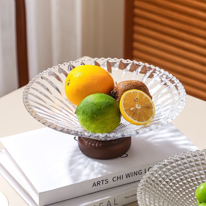 High-End Simple Fruit Tray for Living Room, French Style Glass Candy Dish, Premium Coffee Table, Elegant Snack Storage and Display