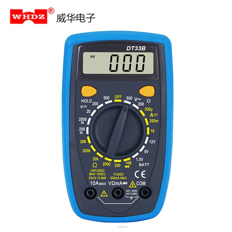 Multimeter DT33B Backlit Display with Buzzer with Protective Cover Battery Testing Weihua Electronics