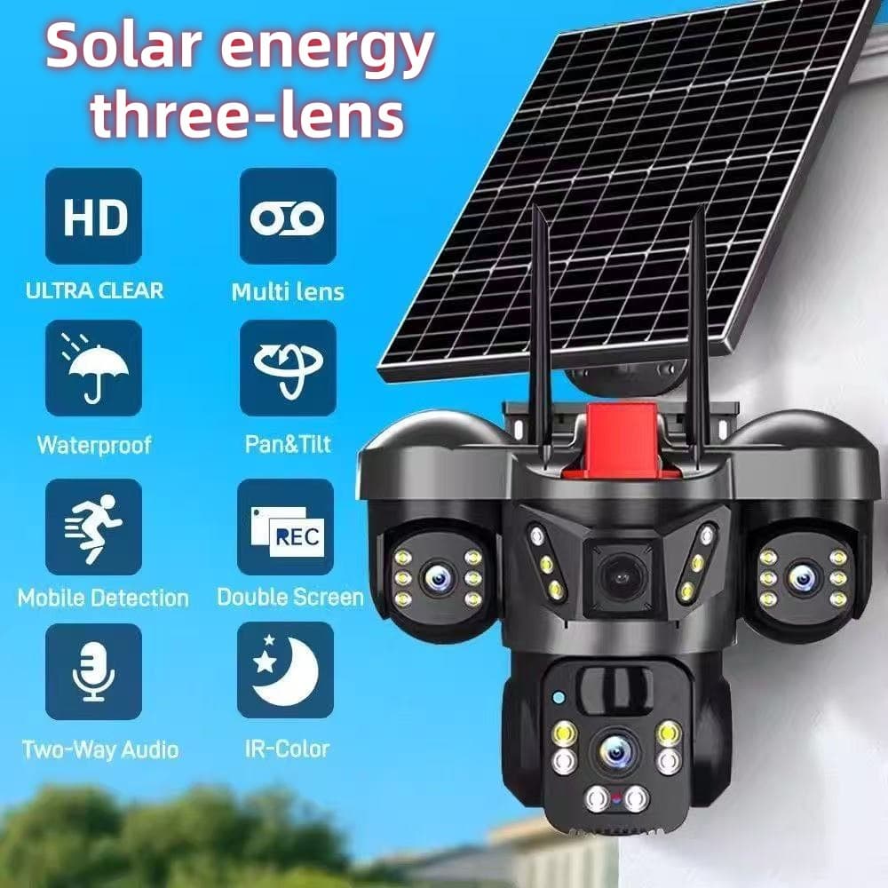 Home Security Camera Outdoor 4G WiFi Motion Tracking HD Night Vision Waterproof Low Power Solar Surveillance