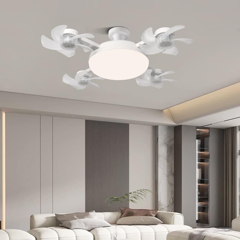 New Cross-Border Creative Fan Light E27 Screw Base Living Room Ceiling Fan Light Bedroom Restaurant LED Drone Fan Light