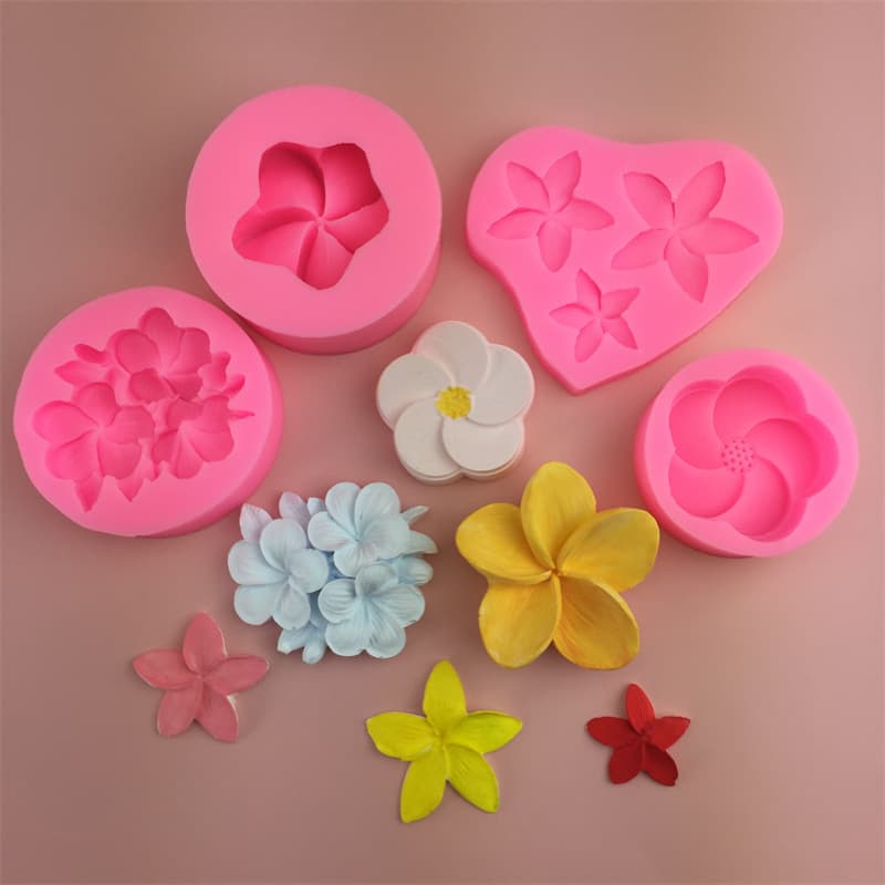 Plumeria Spiral Five-Petal Flower Silicone Mold DIY Silicone Fondant Baking Tool Ice Cream Mold Cake Mold