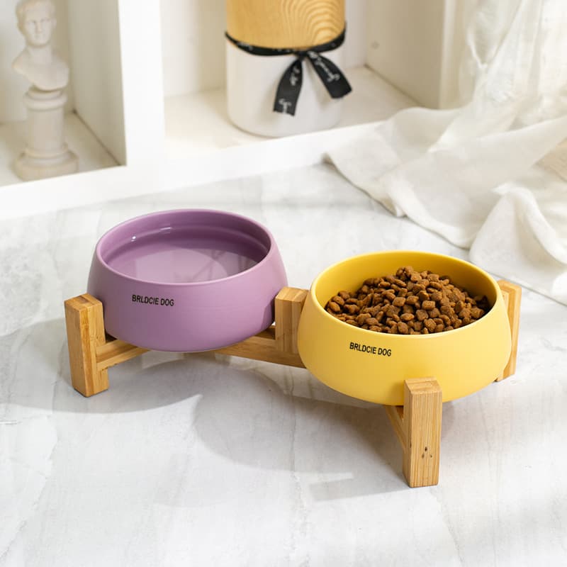 Korean Genuine Bd Ceramic Small Closed Bowl Drinking Water Bowl for Cats and Dogs Food Bowl Pet Bowl Home Holiday Gift
