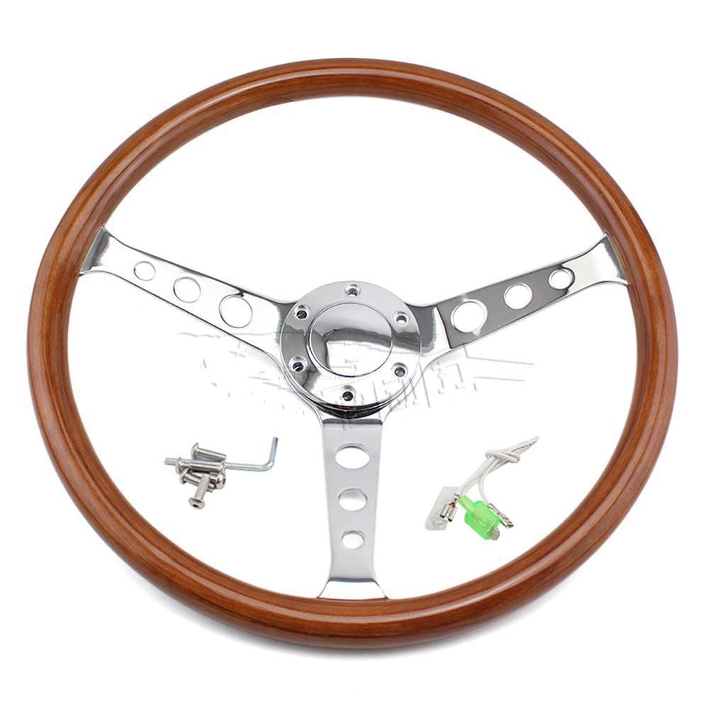 15-inch mahogany solid wood car modification suitable for Jetta Poussin Brigade Suzuki Logitech retro racing steering wheel