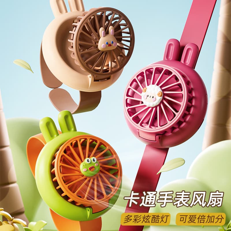 Kids Cute Mini Fan Handheld Lovely Watch USB Rechargeable Student Desktop Gift Portable Children Present