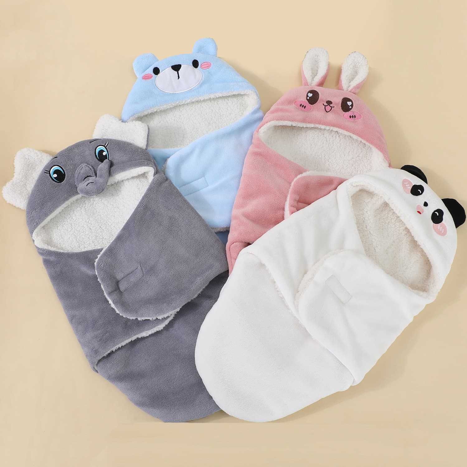 Baby blanket autumn and winter thickened swaddle for outing newborn baby sleeping bag newborn baby supplies anti-jumping