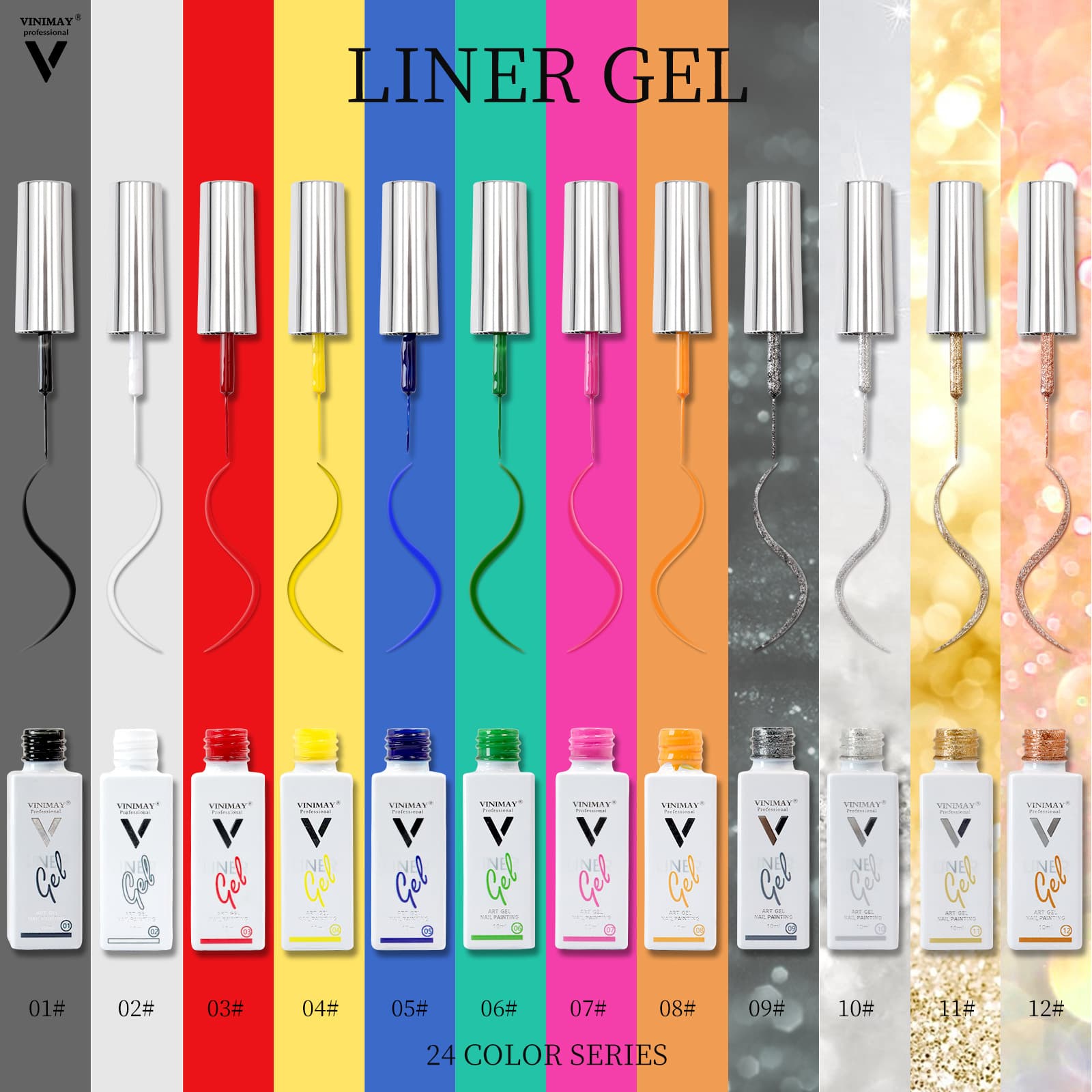 New Japanese-Style 12-Color Pulling Line Gel Nail Art Painting Gel for Nail Salons UV Line Drawing String Gel