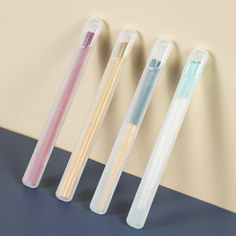 304 Stainless Steel Chopstick and Straw Storage Box, Creative Outdoor Travel Portable Wooden Chopstick Case, One Person One Pair